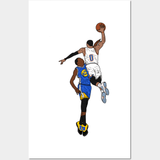 Westbrook dunks on Durant Posters and Art